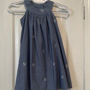 Kelly's Kids Denim Blue Embroidered Dress